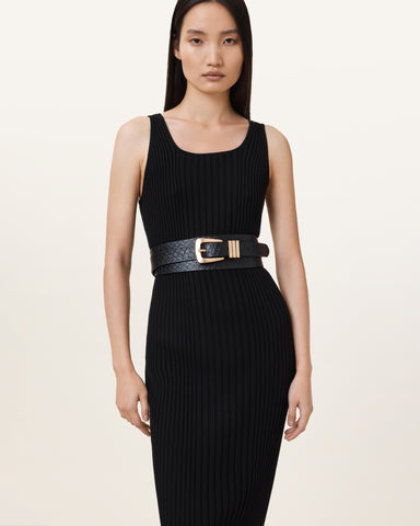 Harper Snake Effect Leather Belt