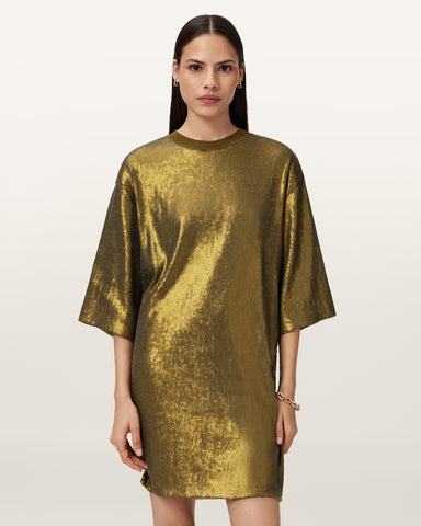 Opal Metallic Logo Dress