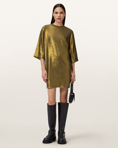 Opal Metallic Logo Dress