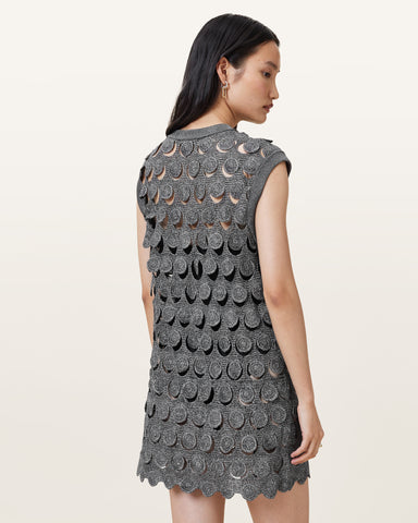 Iris Crochet Metallic Mini Dress