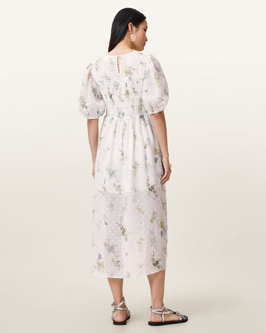 Serene Floral Print Midi Dress