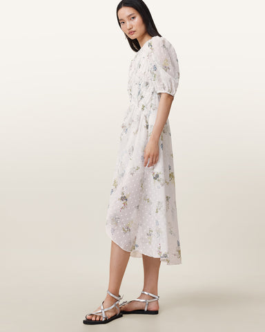 Serene Floral Print Midi Dress