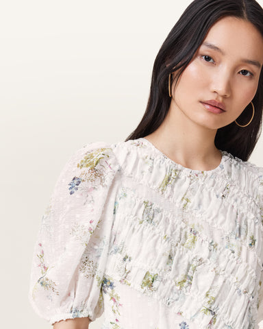 Serene Floral Print Midi Dress