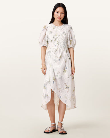 Serene Floral Print Midi Dress