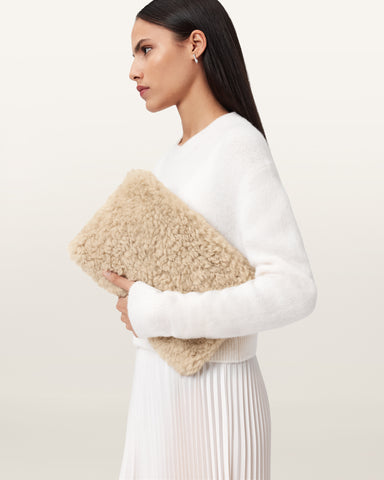 Bettina Shearling Clutch Bag