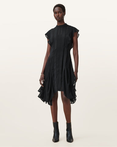 Fleur Textured Asymmetric Hem Dress