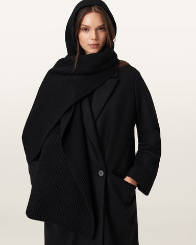 Wren Hooded Wool Scarf