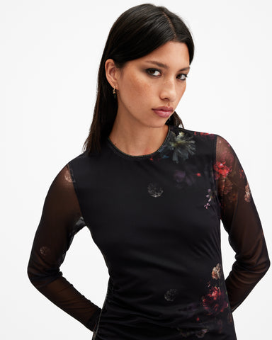 Nora Ruched Sparkle Midi Dress