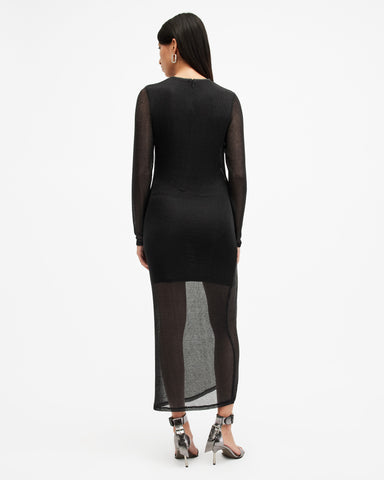 Nora Ruched Sparkle Midi Dress