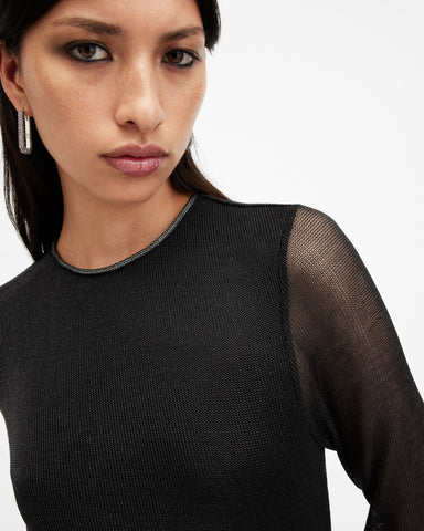 Nora Ruched Sparkle Midi Dress