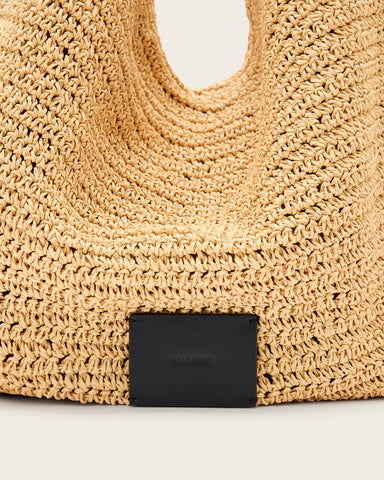 Asha Woven Straw Hobo Shoulder Bag