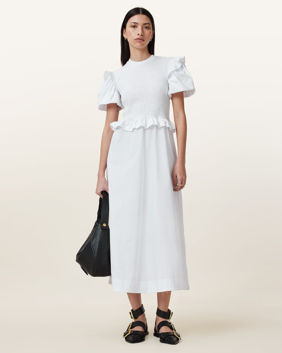 Ode Puff Sleeve Midi Dress