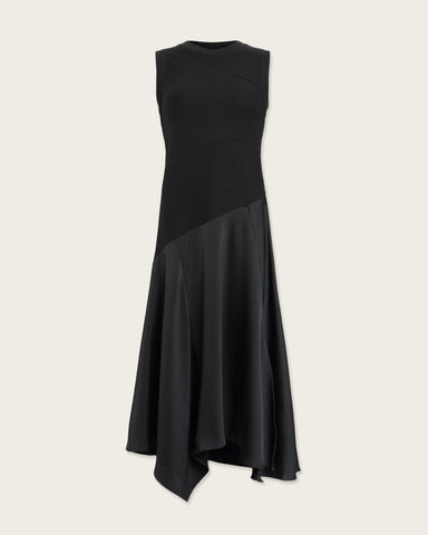 Pia Asymmetric Satin Dress