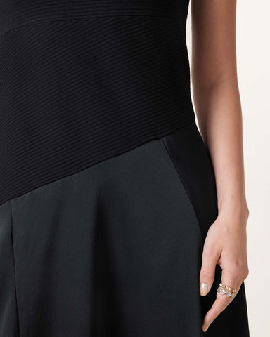 Pia Asymmetric Satin Dress