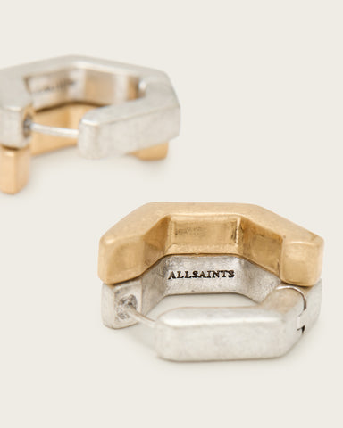 Rue Hexagon Two Tone Earrings