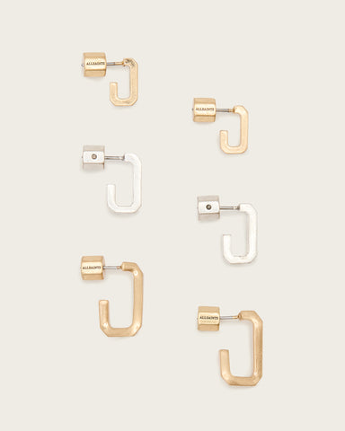 Tia Hexagon Hoop Earring Set