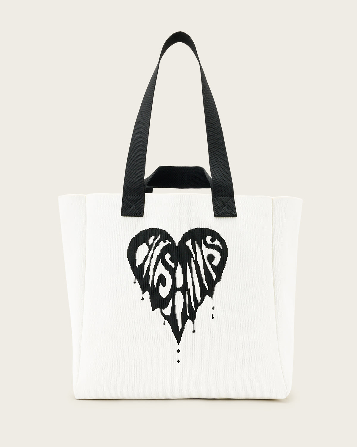 Izzy Heart Large Knitted Tote Bag