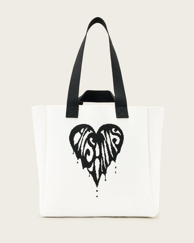 Izzy Heart Large Knitted Tote Bag