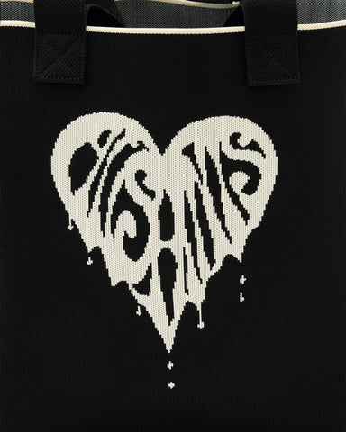 Izzy Heart Large Knitted Tote Bag