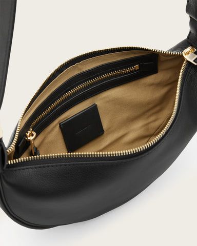 Half Moon Leather Crossbody Bag