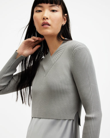 Hana 2-In 1 Slim Fit Midi Slip Dress