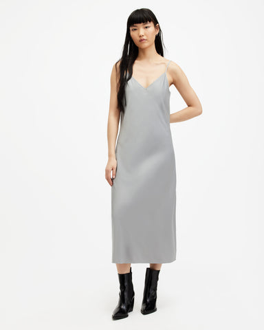 Hana 2-In 1 Slim Fit Midi Slip Dress