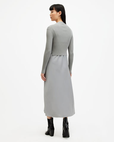 Hana 2-In 1 Slim Fit Midi Slip Dress