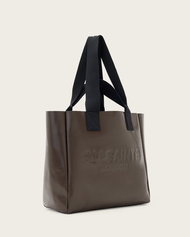 Izzy Embossed Logo Leather Tote Bag