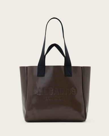 Izzy Embossed Logo Leather Tote Bag