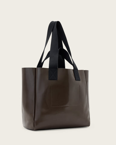 Izzy Embossed Logo Leather Tote Bag