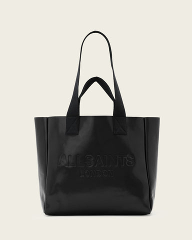 Izzy Embossed Logo Leather Tote Bag