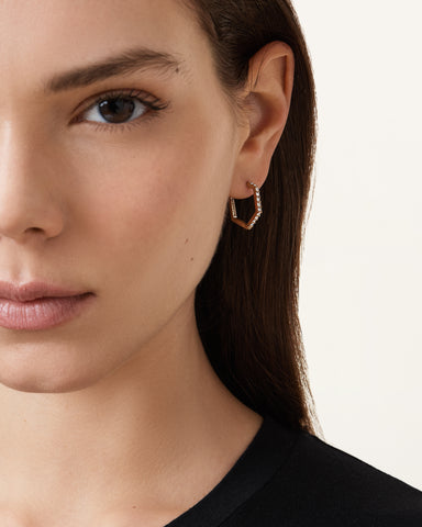 Hattie Hex Hoop Earrings