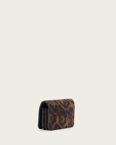 Honore Leopard Print Suede Crossbody Bag