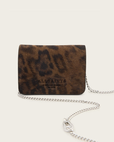 Honore Leopard Print Suede Crossbody Bag