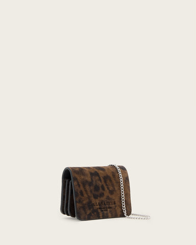 Honore Leopard Print Suede Crossbody Bag
