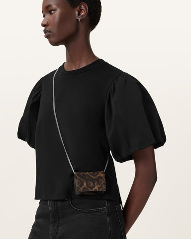 Honore Leopard Print Suede Crossbody Bag