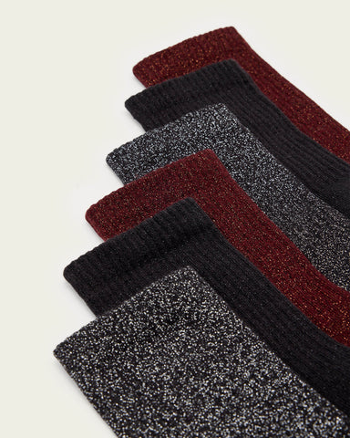 Metallic Socks 3 Pack