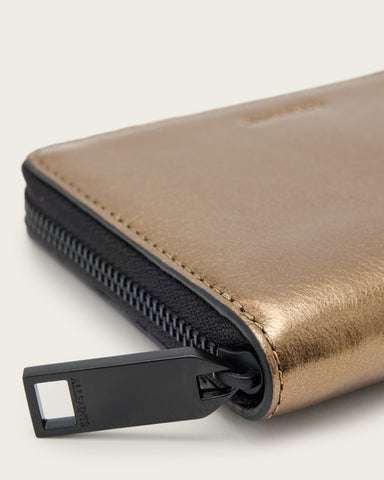 Lena Hex Zip Up Leather Wallet