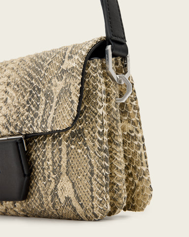 Jupiter Leather Snake Crossbody Bag