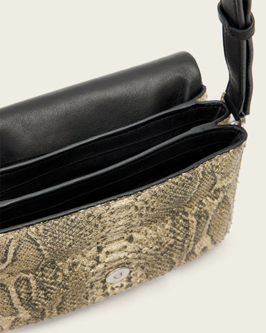 Jupiter Leather Snake Crossbody Bag