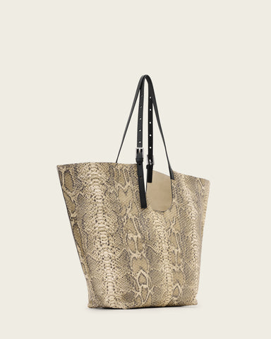 Ara Leather Snake Tote Bag