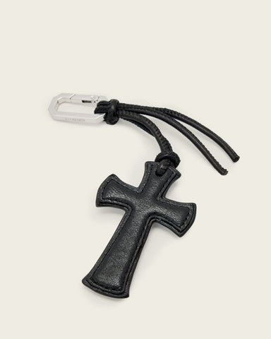 Leather G Cross Keyring