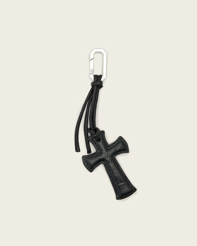 Leather G Cross Keyring