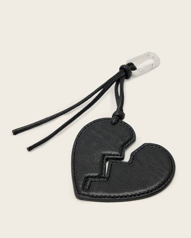 Broken Heart Leather Keyring