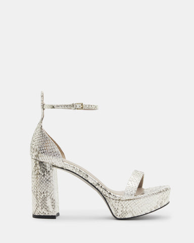 Zig Snake Leather Platform Heel Sandal