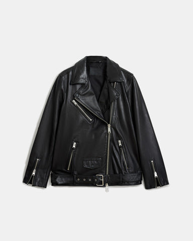 Billie Oversized Leather Biker Jacket
