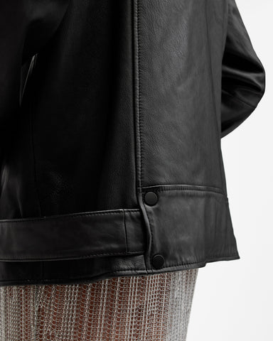 Billie Oversized Leather Biker Jacket