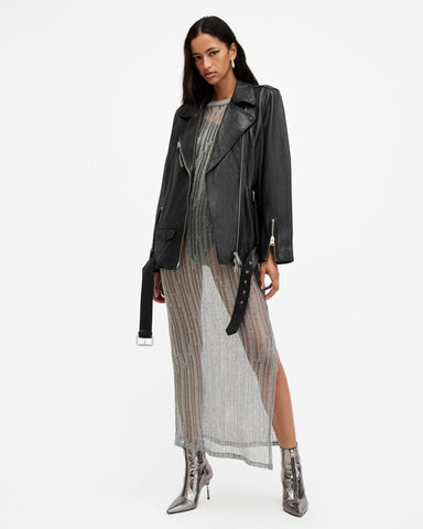 Billie Oversized Leather Biker Jacket