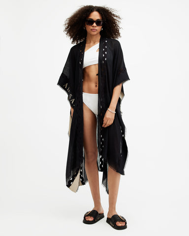 Clarissa Logo Print Ruana Scarf