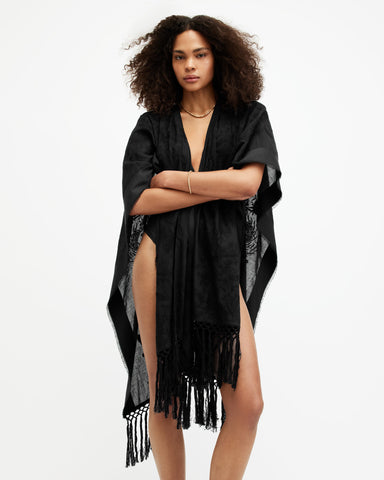 Otto Embroidered Ruana Scarf